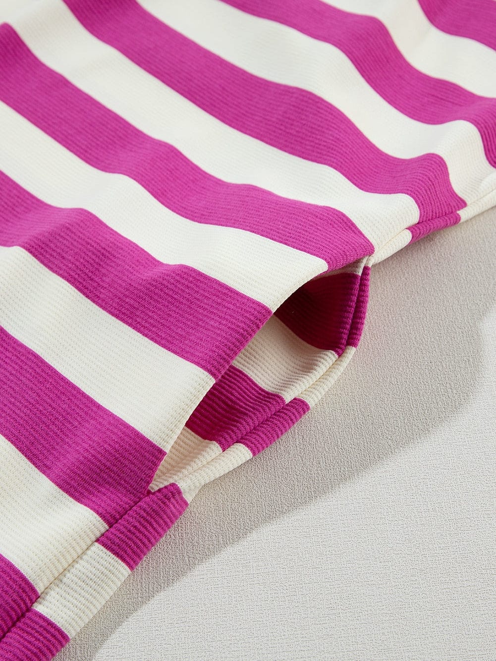 Rose Striped Cap Sleeve Pocket Shift T-shirt Dress