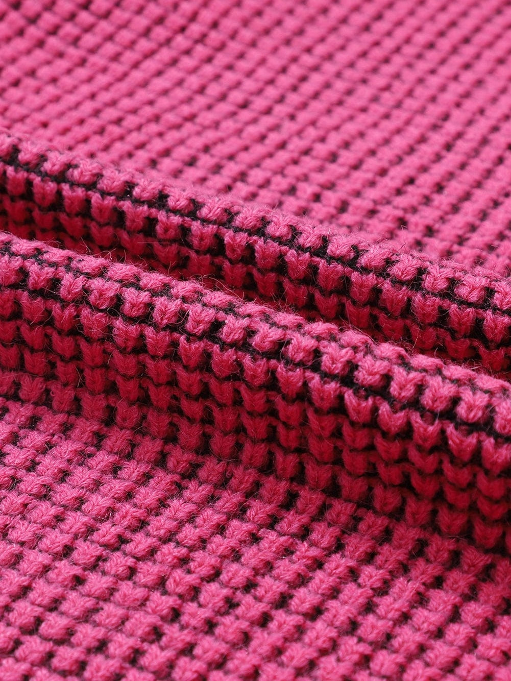 Rosy Plaid Knit Longline Open Front Cardigan