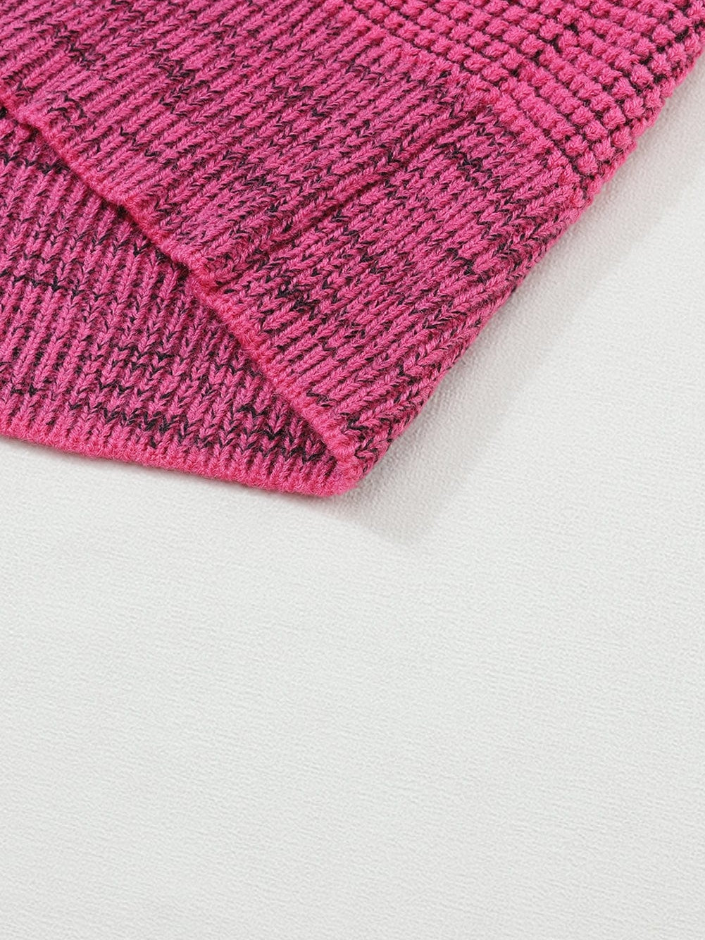 Rosy Plaid Knit Longline Open Front Cardigan