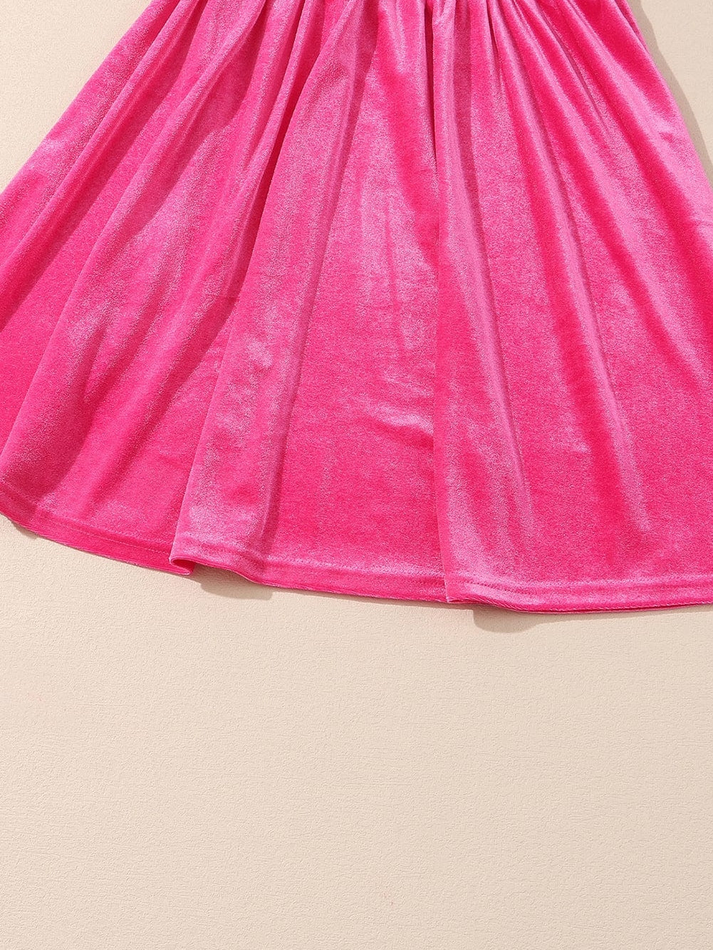 Rosy Ruffle Velvet Mini Shift Dress