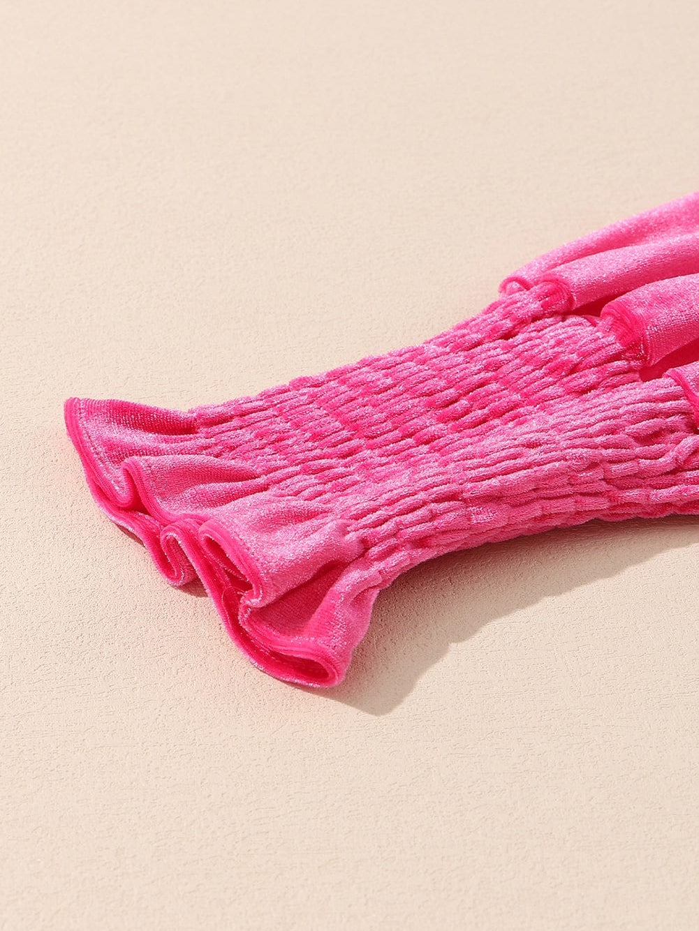 Rosy Ruffle Velvet Mini Shift Dress