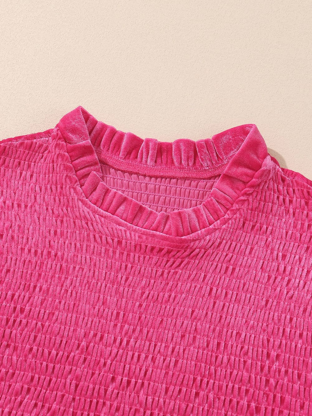 Rosy Ruffle Velvet Mini Shift Dress