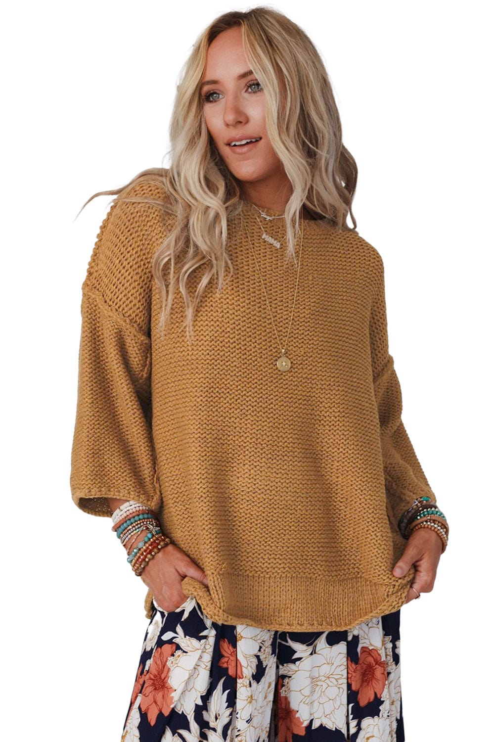 Round Neck Long Sleeve Sweater