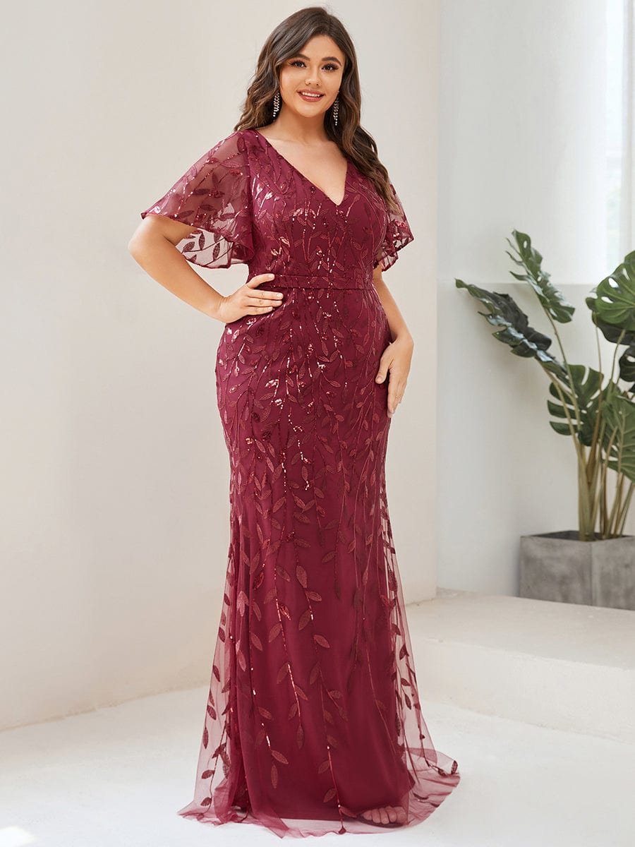 Royal Princess Sequin Tulle Fishtail Evening Gown