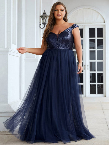Royalty Charm Plus Size Evening Dress
