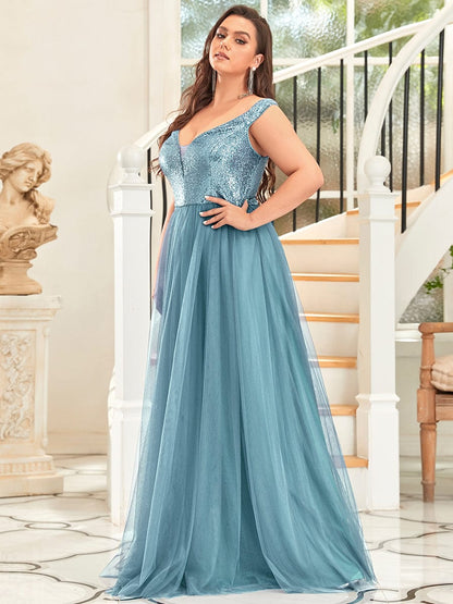 Royalty Charm Plus Size Evening Dress