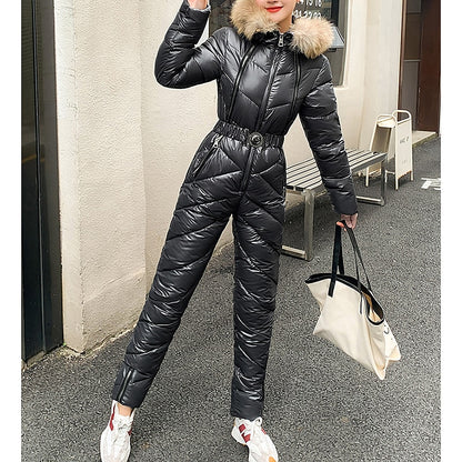 Women's Jumpsuit Ski Suit Outdoor Winter Thermal Warm Windproof Hooded Windbreaker Snow Suit for Skiing Camping / Hiking Snowboarding Ski