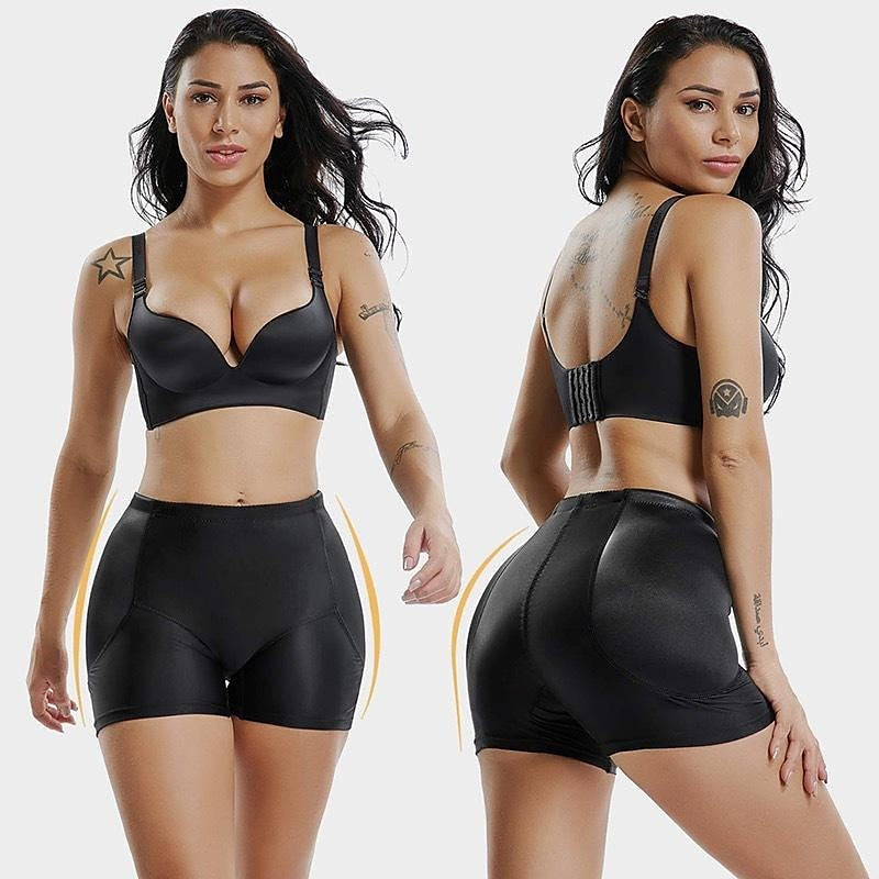 Women's Black Apricot Solid / Plain Color Elastic Waist Hip Lift Up Going out Undergarments Skinny M