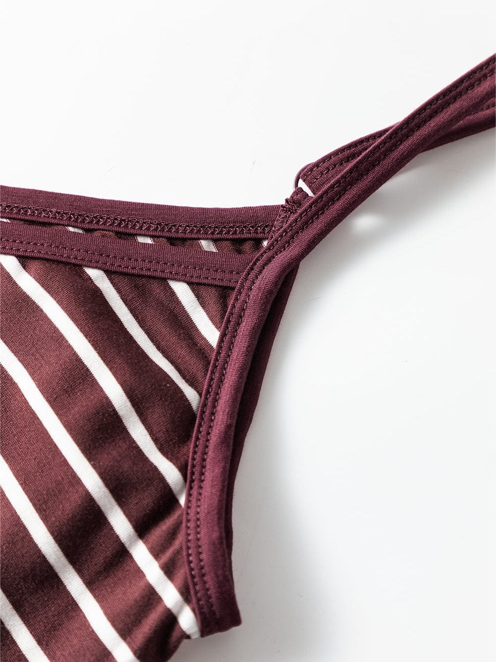 Ruby Red Striped Spaghetti Strap Maxi Dress with Pockets