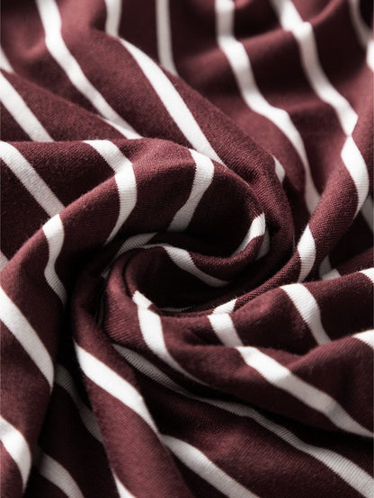 Ruby Red Striped Spaghetti Strap Maxi Dress with Pockets