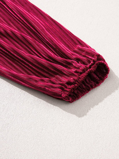 Ruby Velvet Square Neck Babydoll Dress with Tie Back