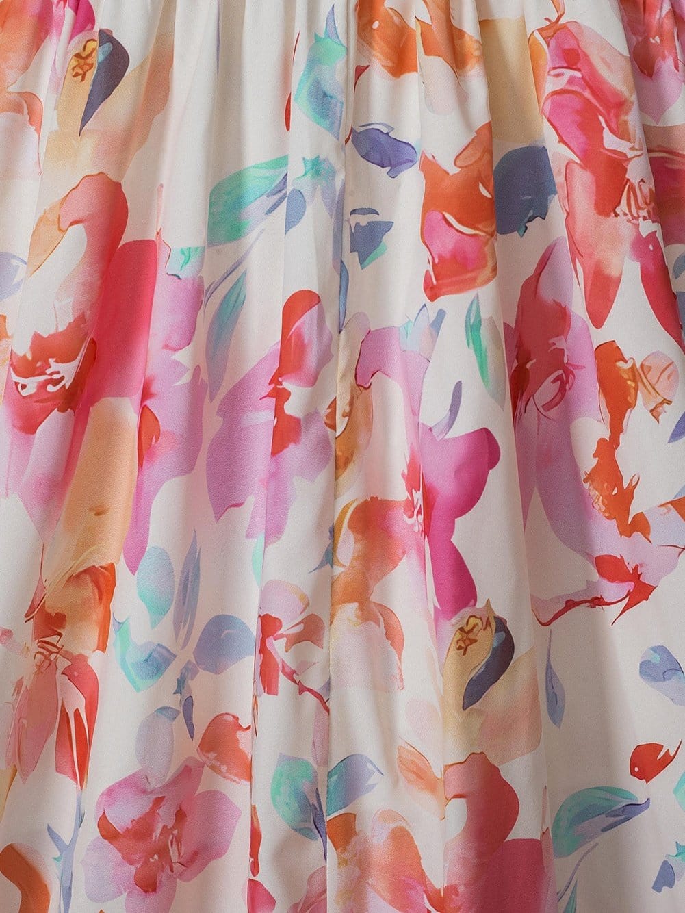 Ruched V-Neck Maxi Dress with Tropical Floral Print