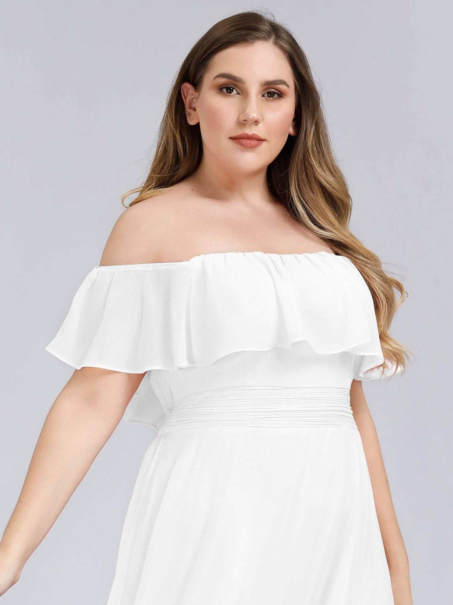 Ruffle Thigh Split Dress for Plus Size Bridesmaids