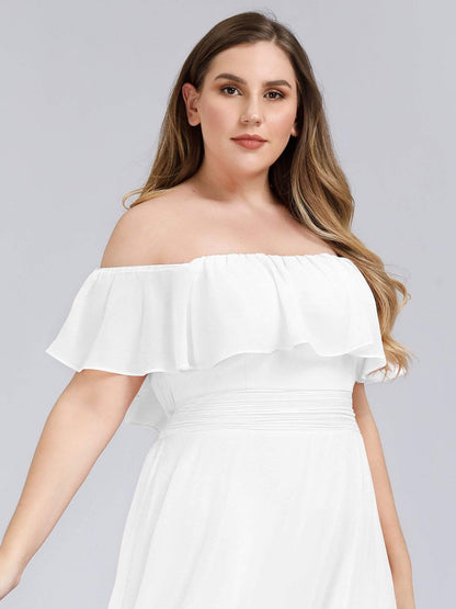 Ruffle Thigh Split Dress for Plus Size Bridesmaids
