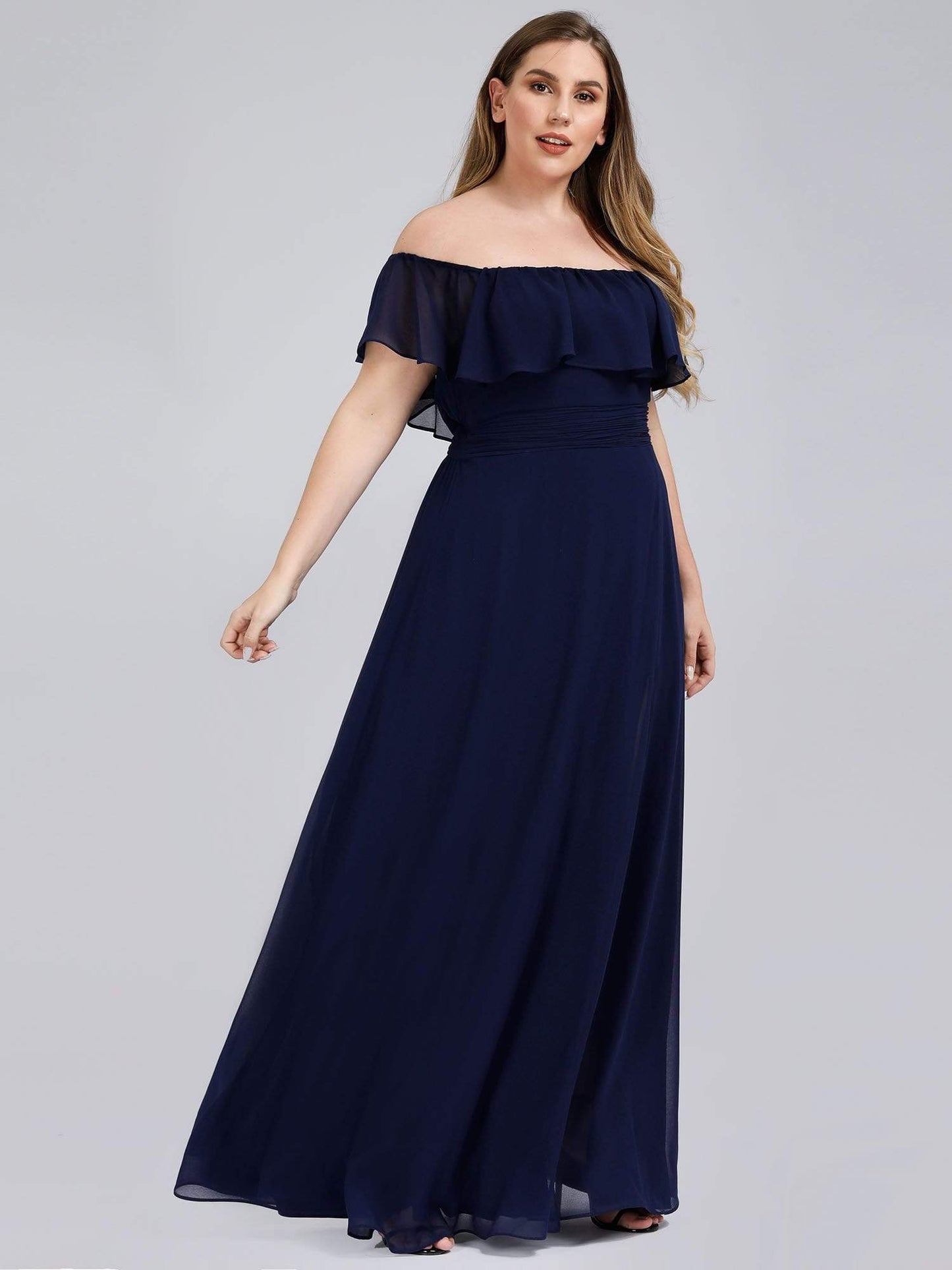 Ruffle Thigh Split Dress for Plus Size Bridesmaids