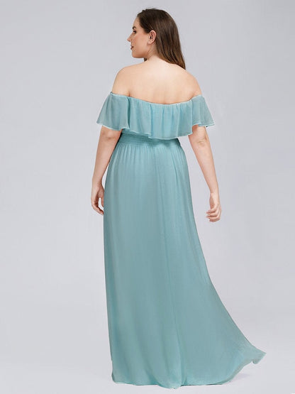 Ruffle Thigh Split Dress for Plus Size Bridesmaids