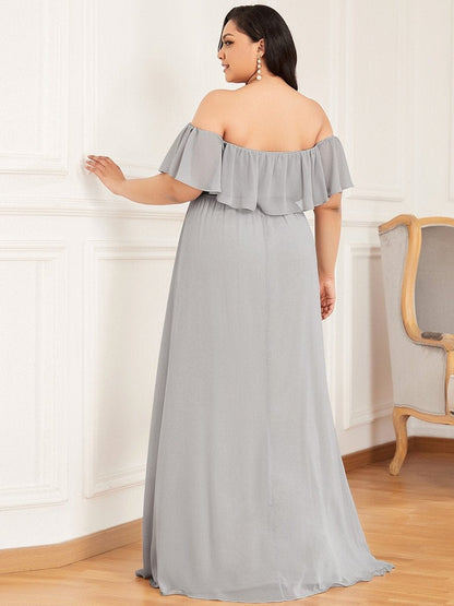 Ruffle Thigh Split Dress for Plus Size Bridesmaids