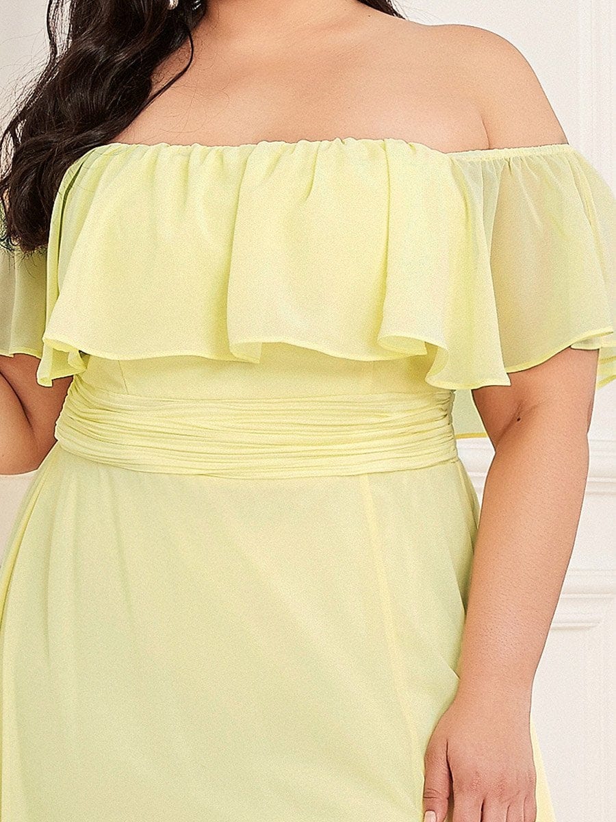 Ruffle Thigh Split Dress for Plus Size Bridesmaids
