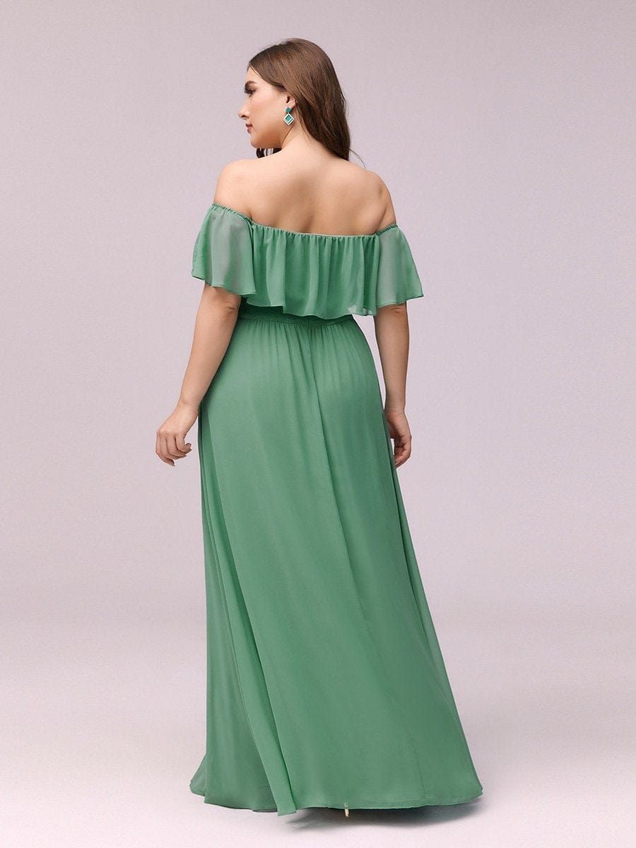 Ruffle Thigh Split Dress for Plus Size Bridesmaids