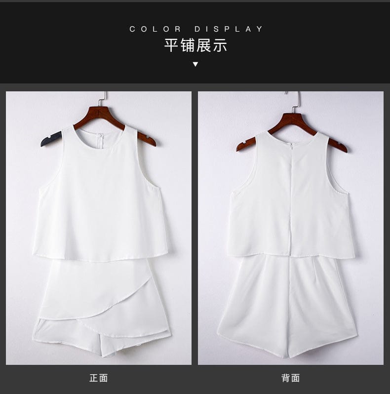 Ruffled Back Zipper Jumpsuit Women's Ice Silk Dress Pants in Solid Colors