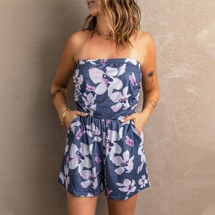 Ruffled Back Zipper Jumpsuit Women's Ice Silk Dress Pants in Solid Colors