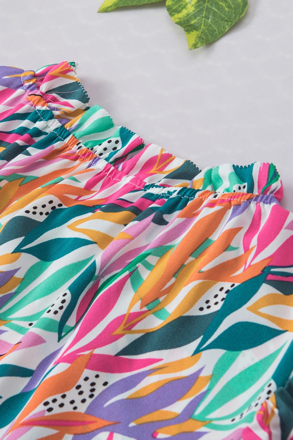 Ruffled Flutter Sleeve Rose Red Floral Print Blouse