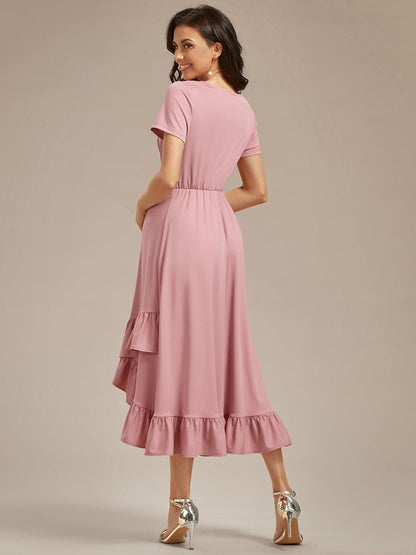 Ruffled High Low Maternity Dresses