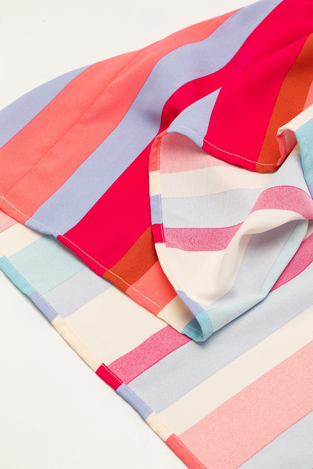 Ruffled Red Striped Maxi Dress with Smocked Bodice