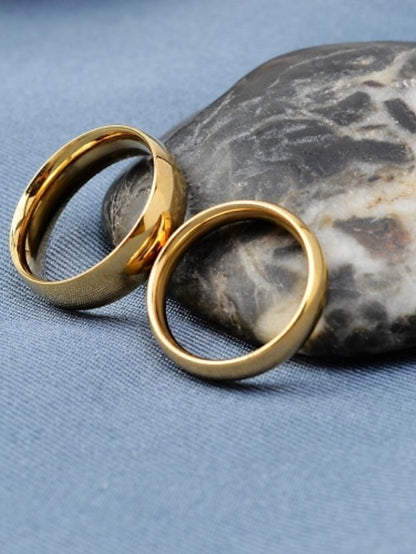 Couple Rings Band Ring For Women's Wedding Anniversary Gift Titanium Steel Gold Plated Classic Love Friendship Gold Black - LuckyFash™