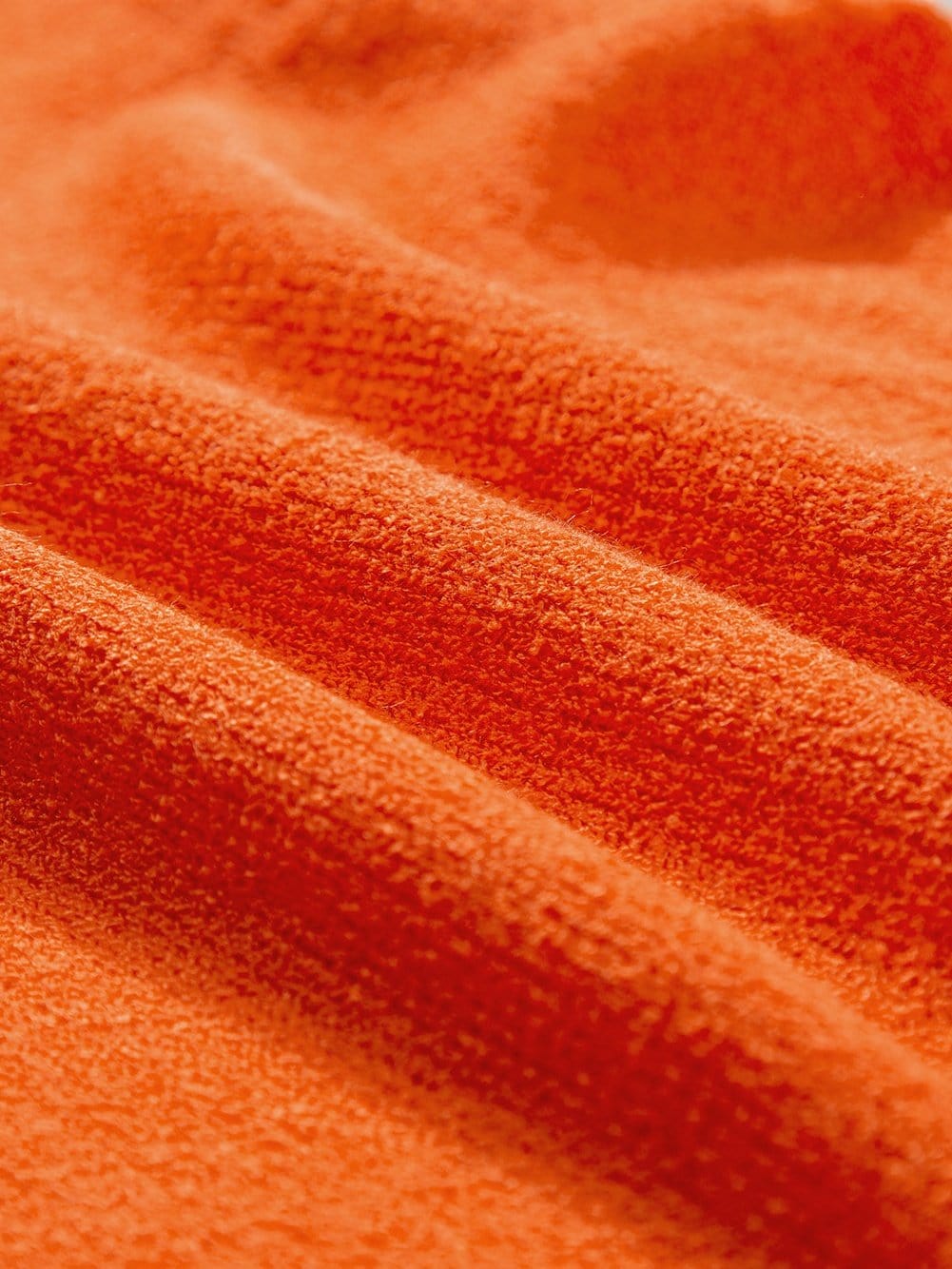 Russet Orange Ruffle Sleeve Short Sleeve Knit Top