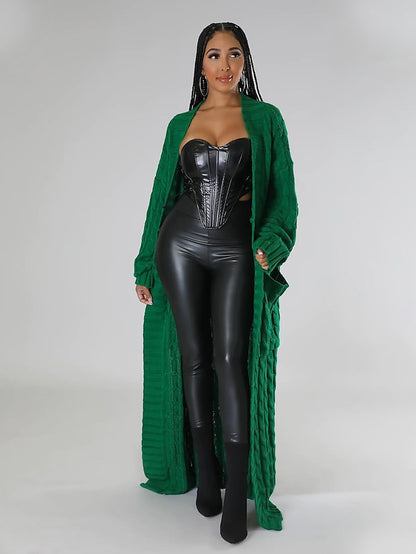 Women's Cardigan Sweater V Neck Chunky Knit Cotton Knitted Drop Shoulder Fall Winter Tunic Home Daily Sexy Long Sleeve Solid Color Red Brown Black Yellow S M L