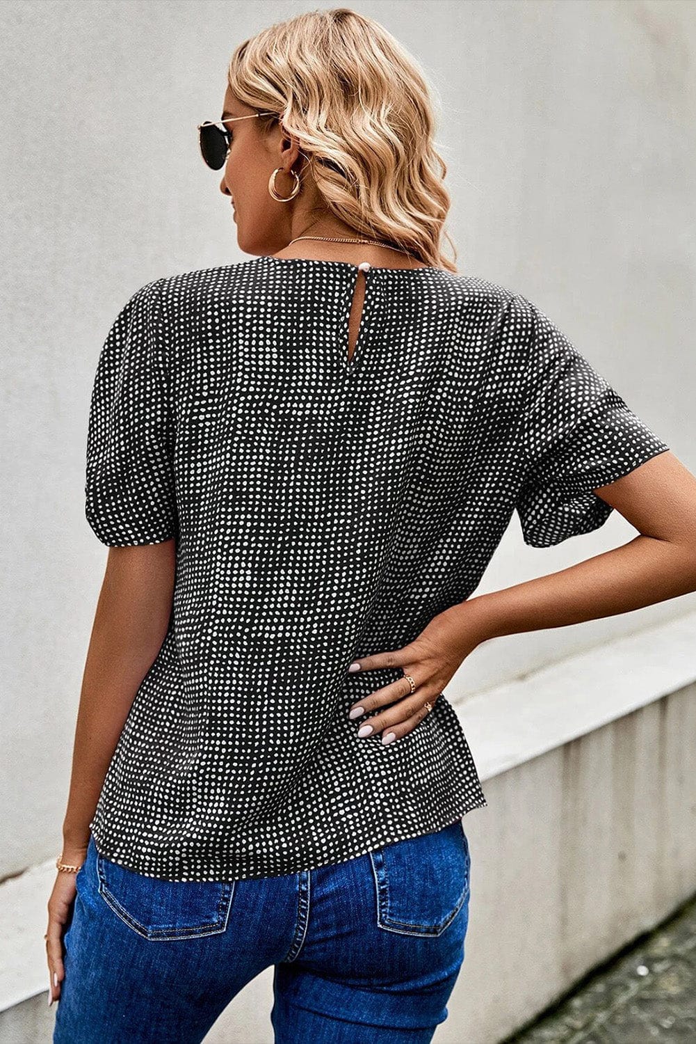 Safari Chic Puff Sleeve Cheetah Print Top