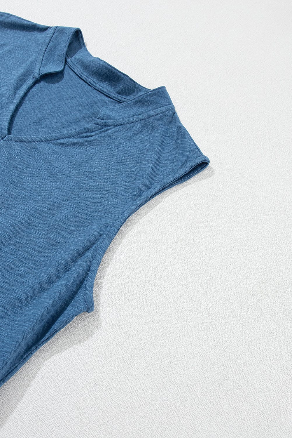 Sail Blue Flowy Tiered V-Neck Sleeveless Mini Dress