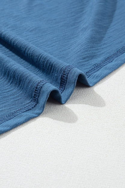 Sail Blue Flowy Tiered V-Neck Sleeveless Mini Dress