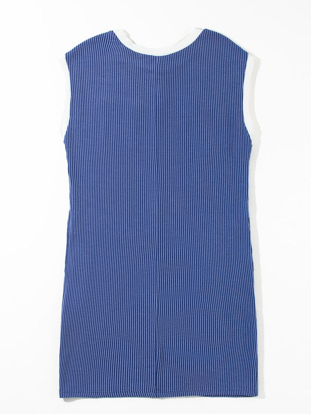 Sail Blue Ribbed Cap Sleeve Mini T-Shirt Dress