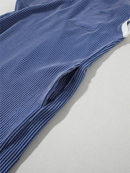 Sail Blue Ribbed Cap Sleeve Mini T-Shirt Dress