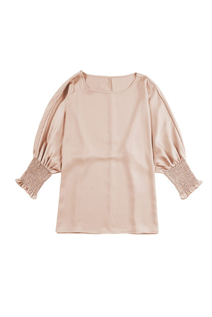 Satin Smoke Gray Dolman Sleeve Blouse