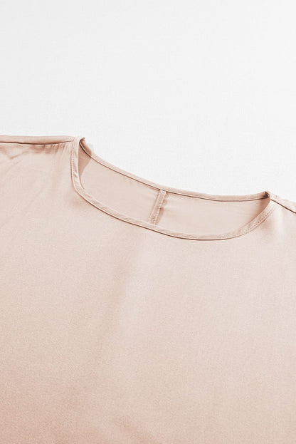 Satin Smoke Gray Dolman Sleeve Blouse