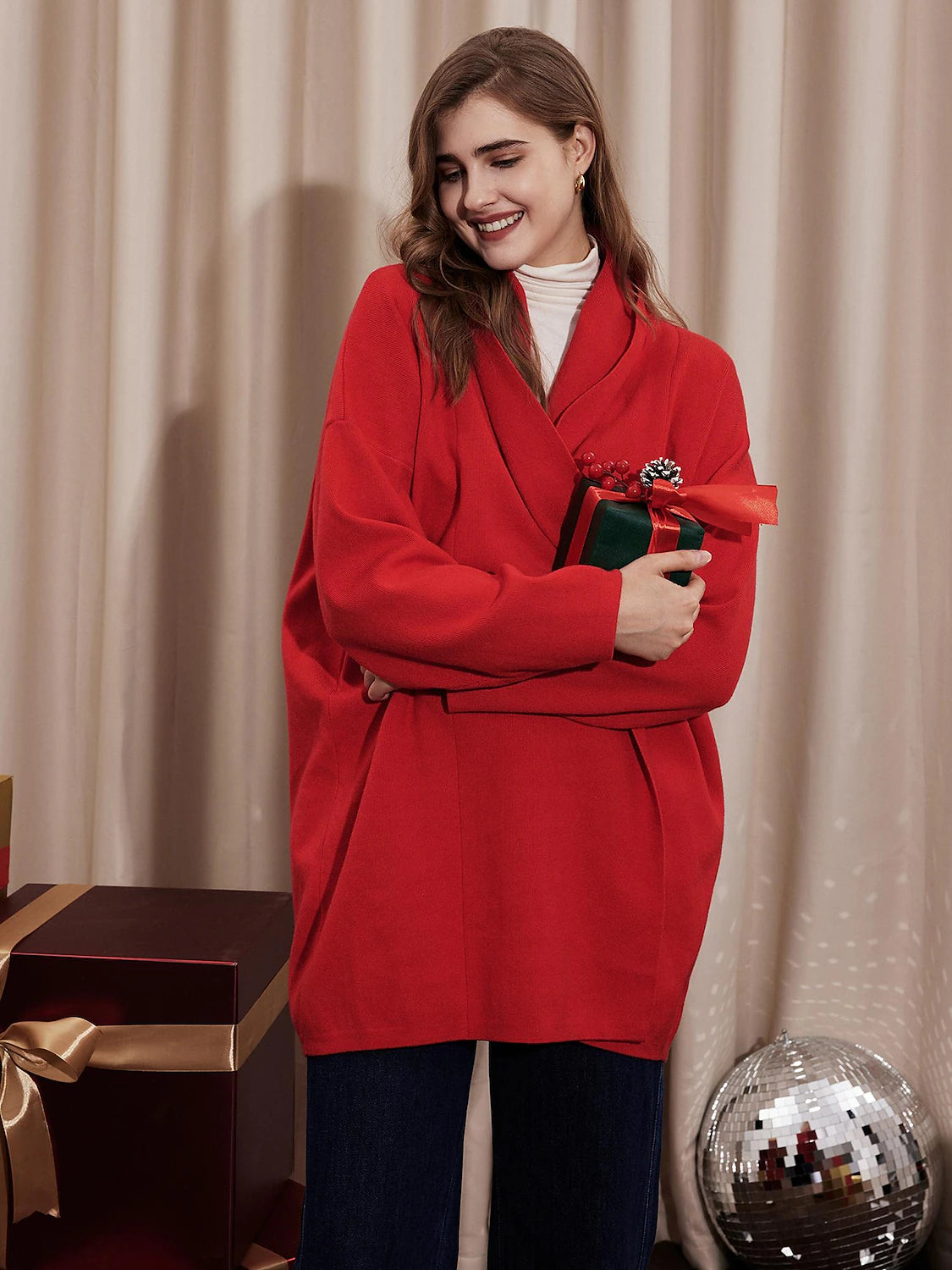 Polyester Ribbed Knit Cardigan Solid Long Sleeve