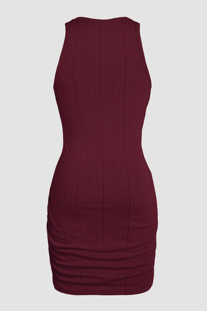 Scarlet Dahlia Ribbed Bodycon Tank Dress