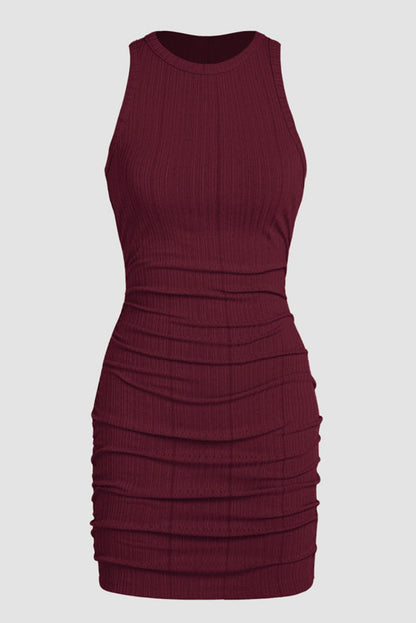 Scarlet Dahlia Ribbed Bodycon Tank Dress