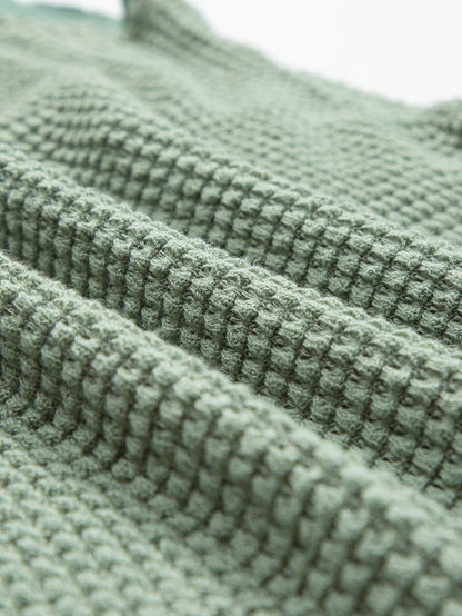 Seafoam Green Flowy Waffle Knit Scoop Neck Vest