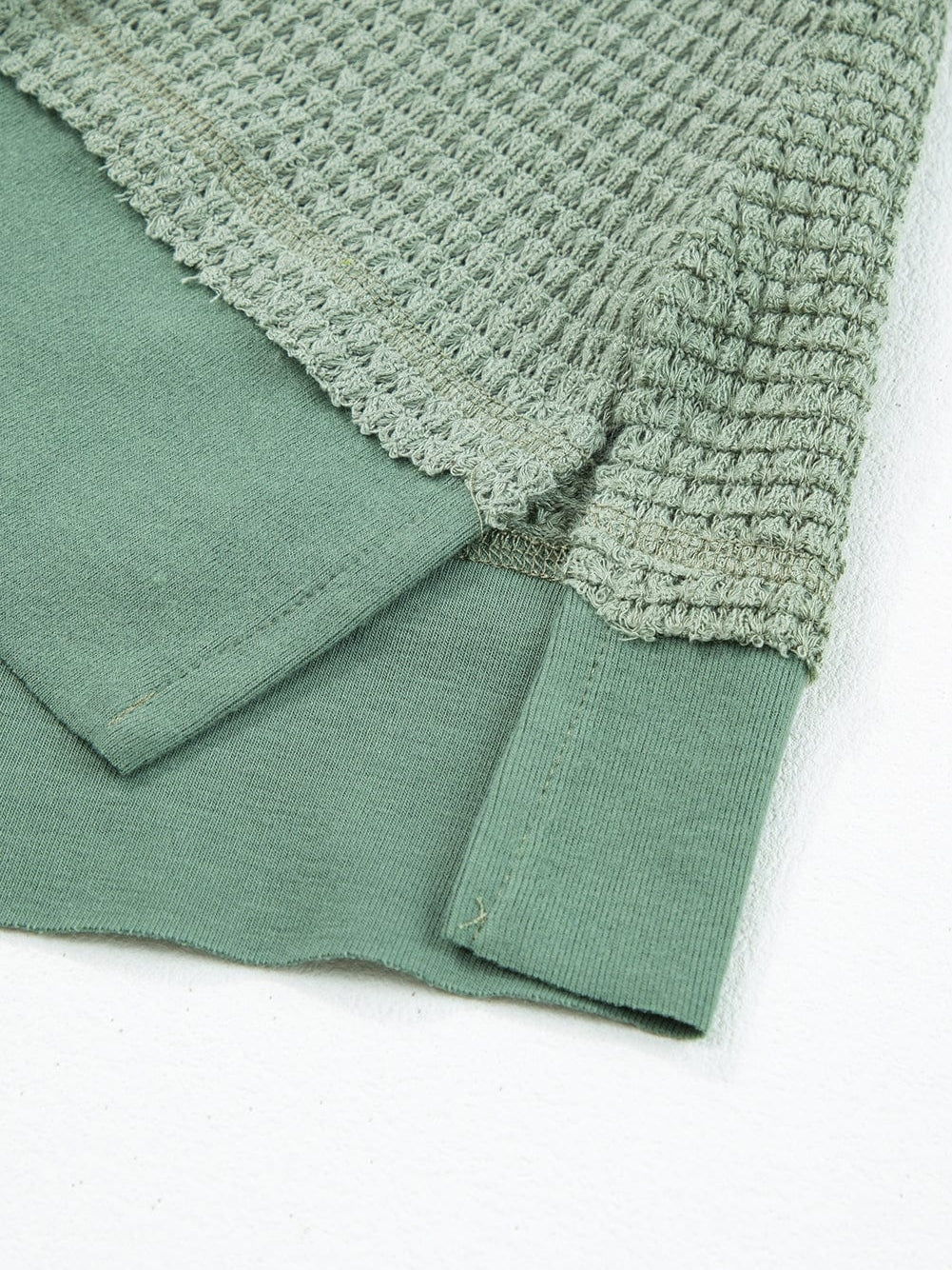 Seafoam Green Flowy Waffle Knit Scoop Neck Vest