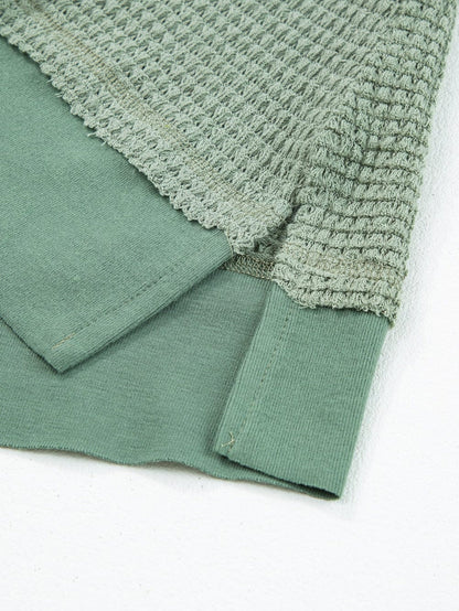 Seafoam Green Flowy Waffle Knit Scoop Neck Vest