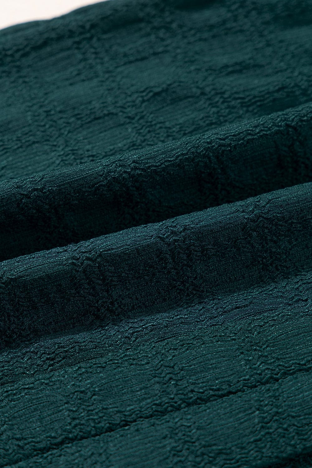 Seafoam Green Split Neck Lattice Textured Sleeveless Top