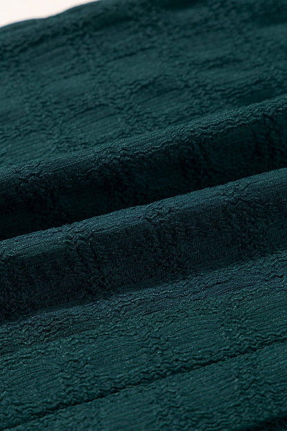 Seafoam Green Split Neck Lattice Textured Sleeveless Top