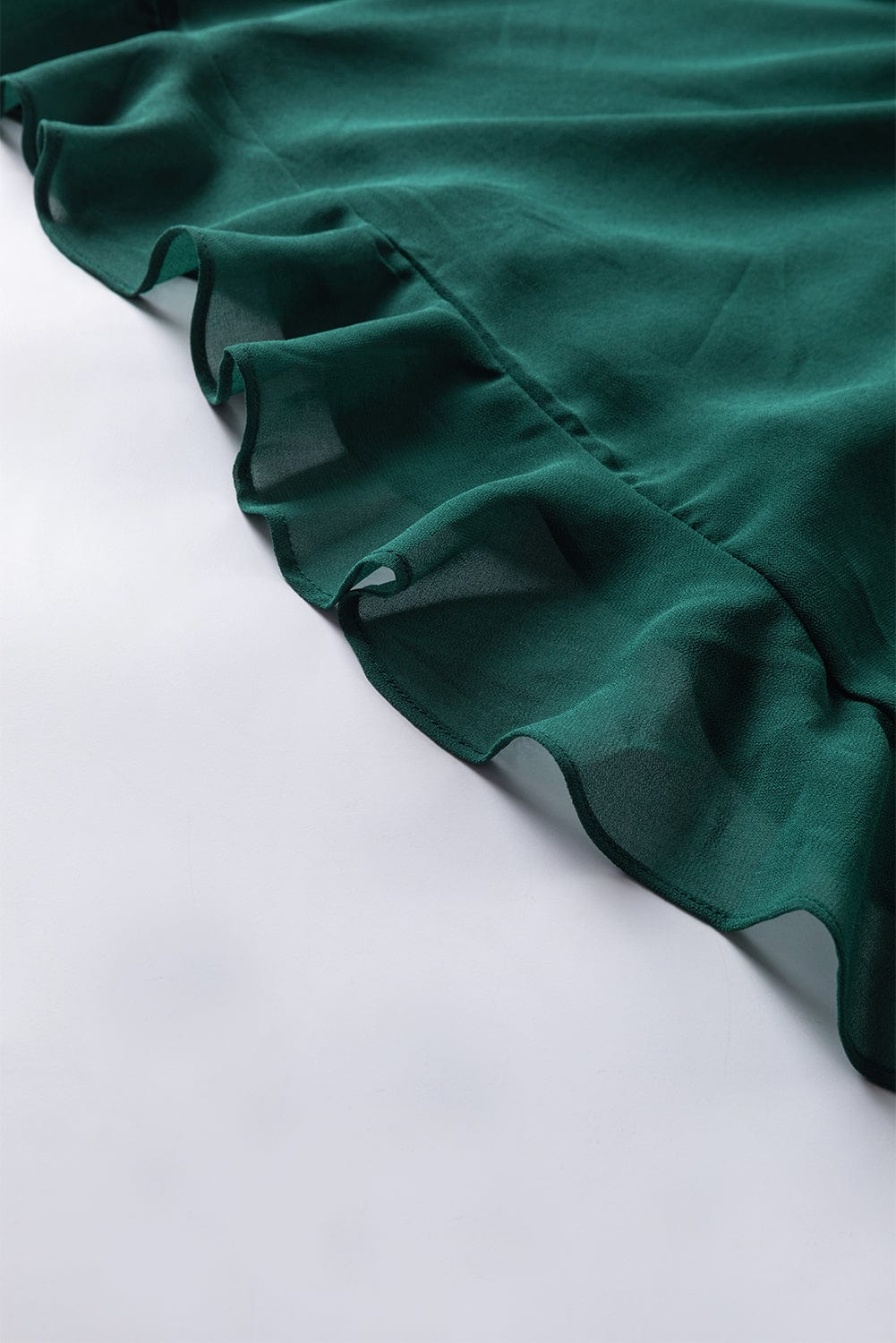 Seafoam Green Sweetheart Neck Ruffle Midi Dress with Shirred Open Back