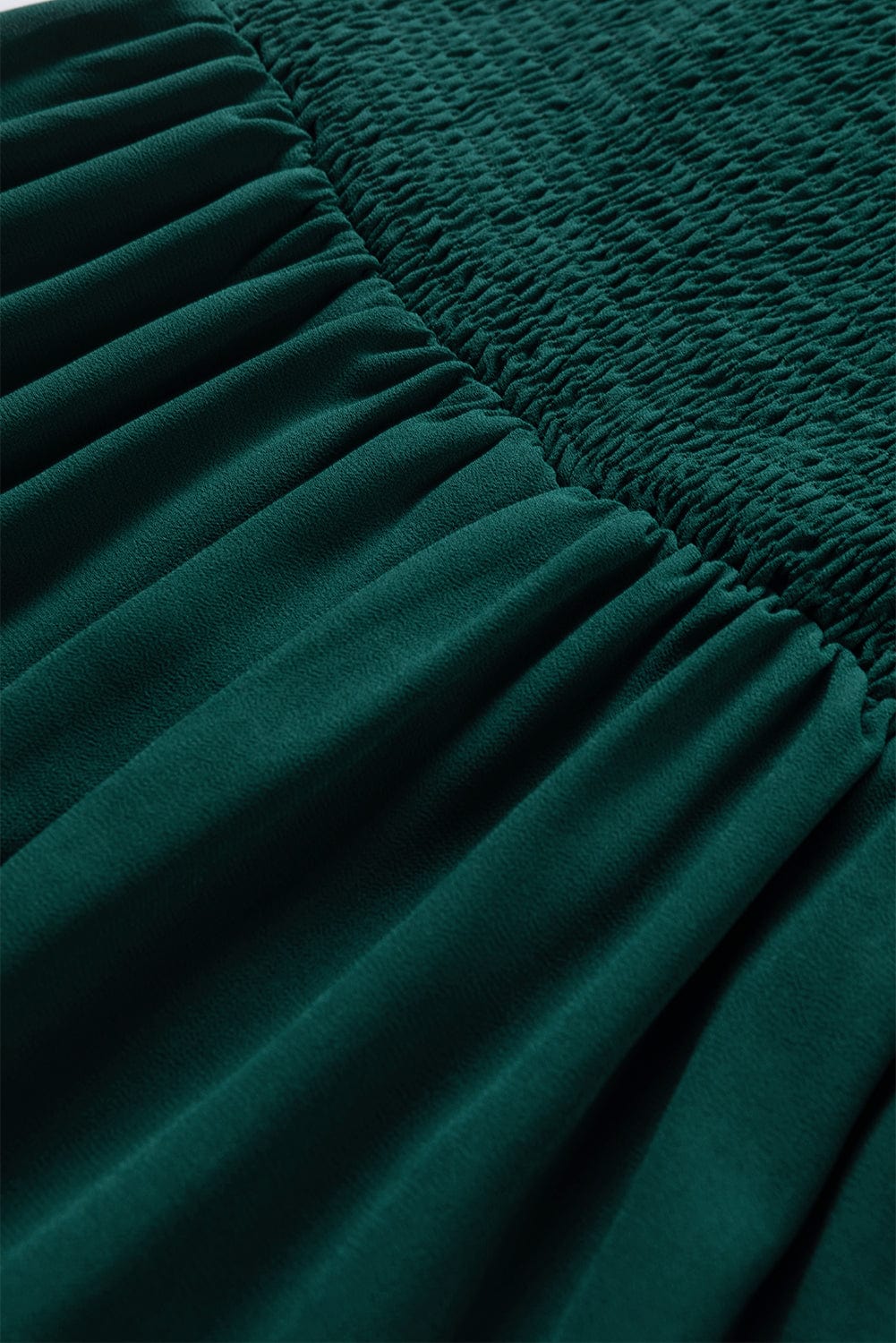 Seafoam Green Sweetheart Neck Ruffle Midi Dress with Shirred Open Back