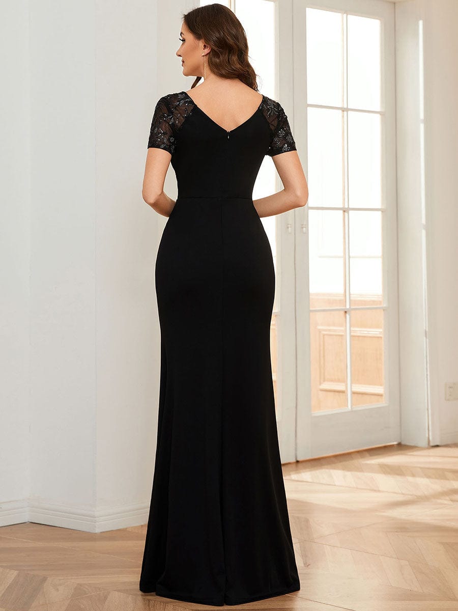 Seductive Sequin Embellished Mother of the Bride Evening Gown