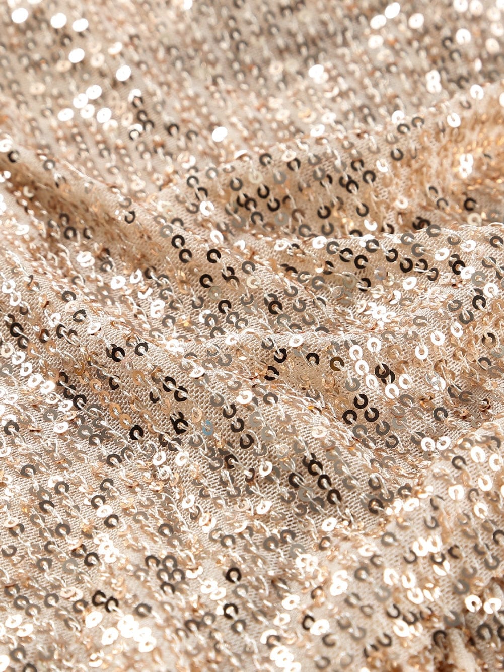 Sequin Apricot Twist Knot Bodycon Dress